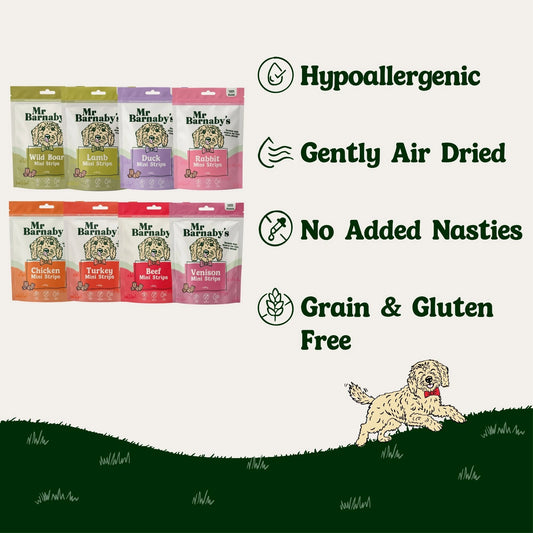 Natural Meaty Mini Strip Dog Treats – Air-Dried Training Strips