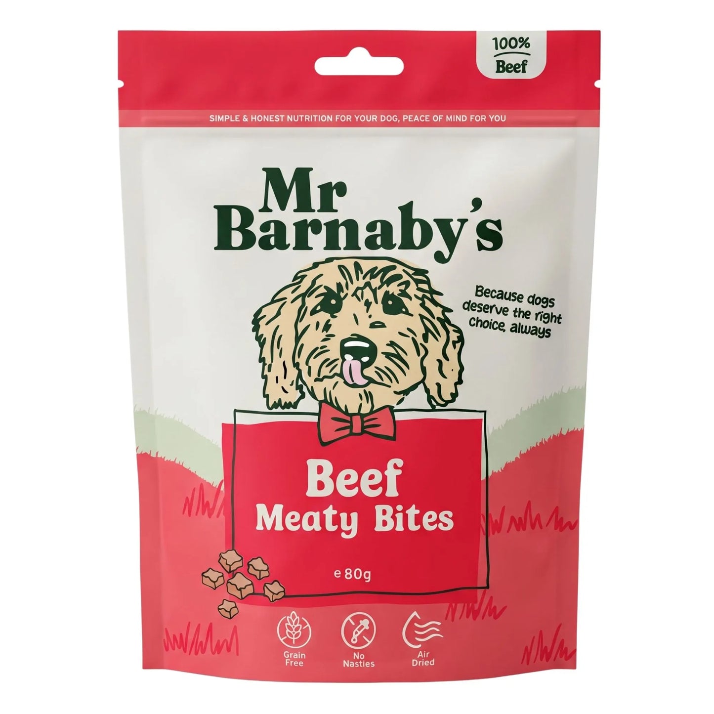Natural Beef Dog Treats – Air-Dried Bites 80g