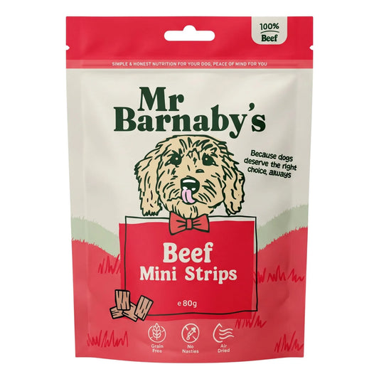 Natural Beef Dog Treats – Air-Dried Mini Strips 80g