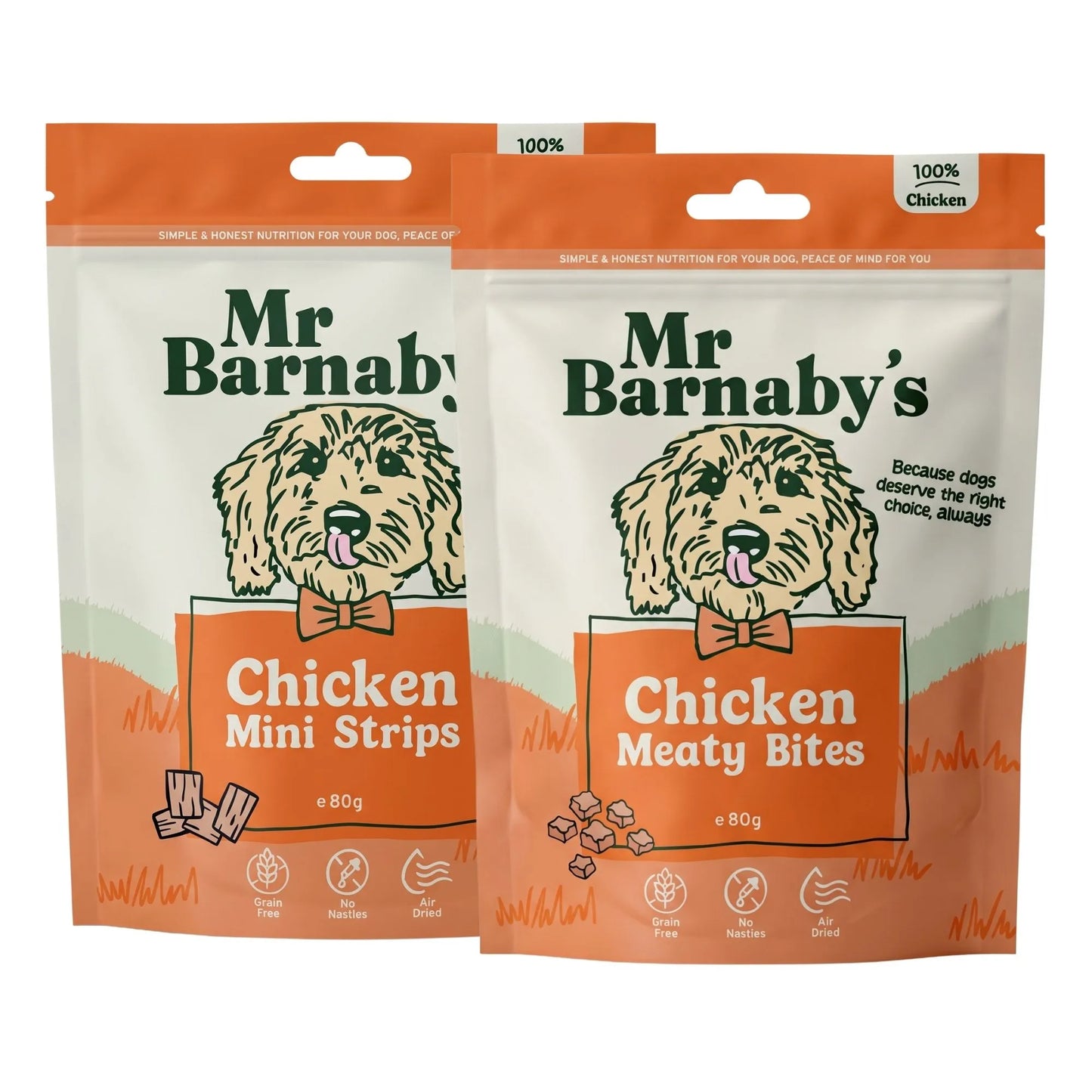 Natural Chicken Dog Treats Bundle – Air-Dried Variety Pack