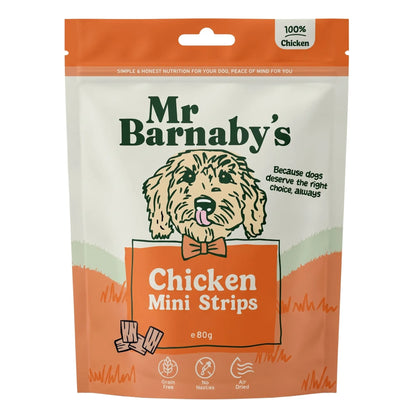 Natural Chicken Dog Treats – Air-Dried Mini Strips 80g