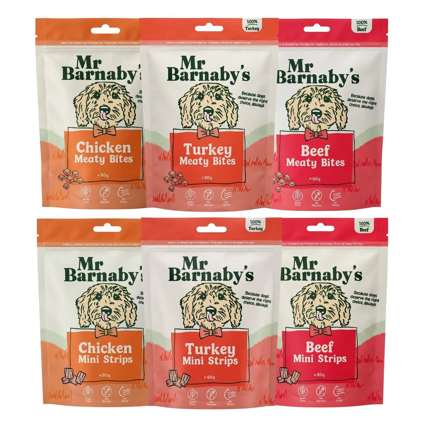Natural Mixed Meat Dog Treats – Air-Dried Bites & Mini Strips