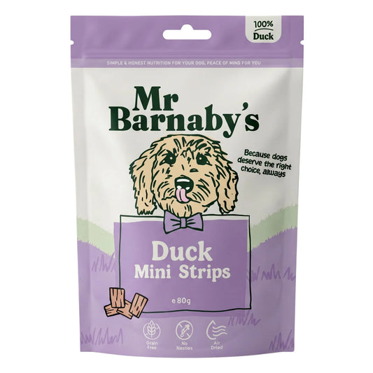 Natural Duck Dog Treats – Air-Dried Mini Strips 80g