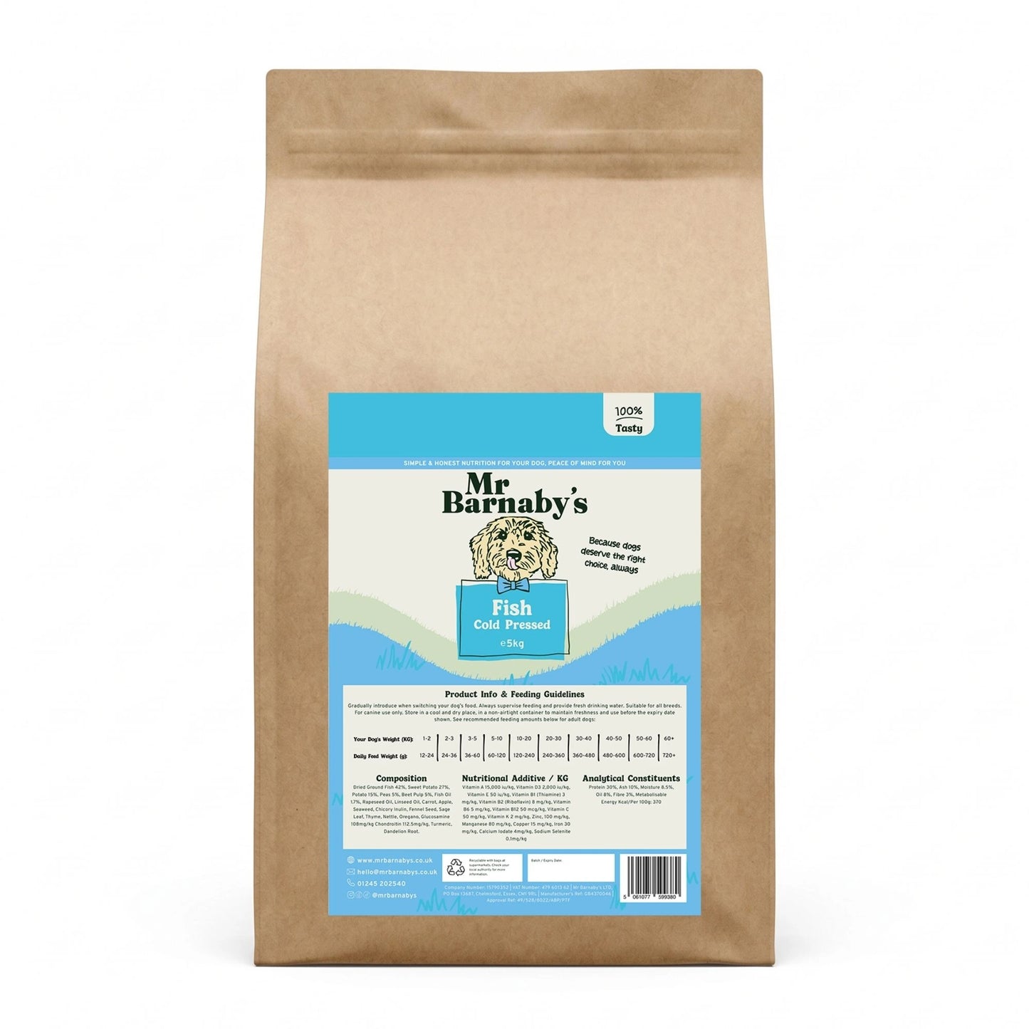 Cold Pressed Fish Dog Food – Natural Grain Free Recipe 3kg, 5kg, 10kg, 12kg