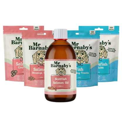 Dog Treats for Skin & Coat – Natural Fish Bundle with Salmon Oil