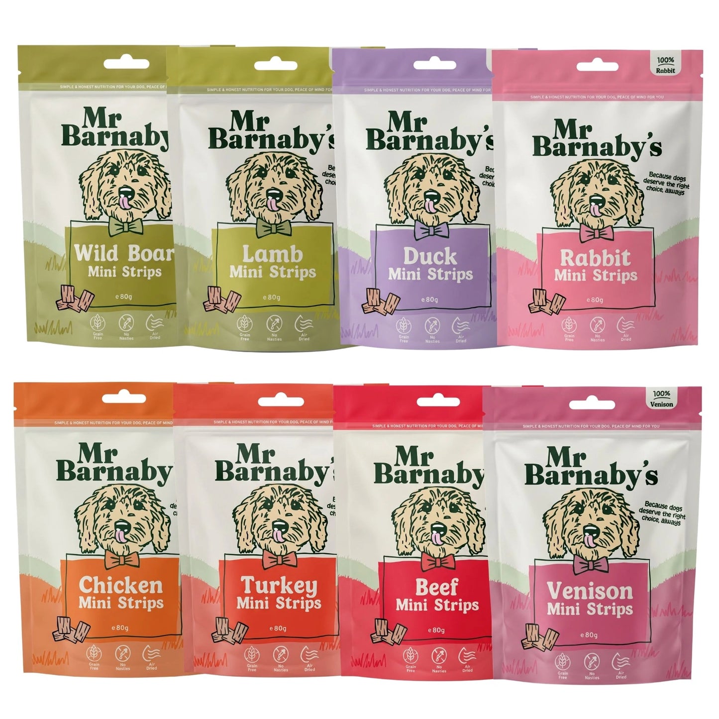 Natural Meaty Mini Strip Dog Treats – Air-Dried Training Strips