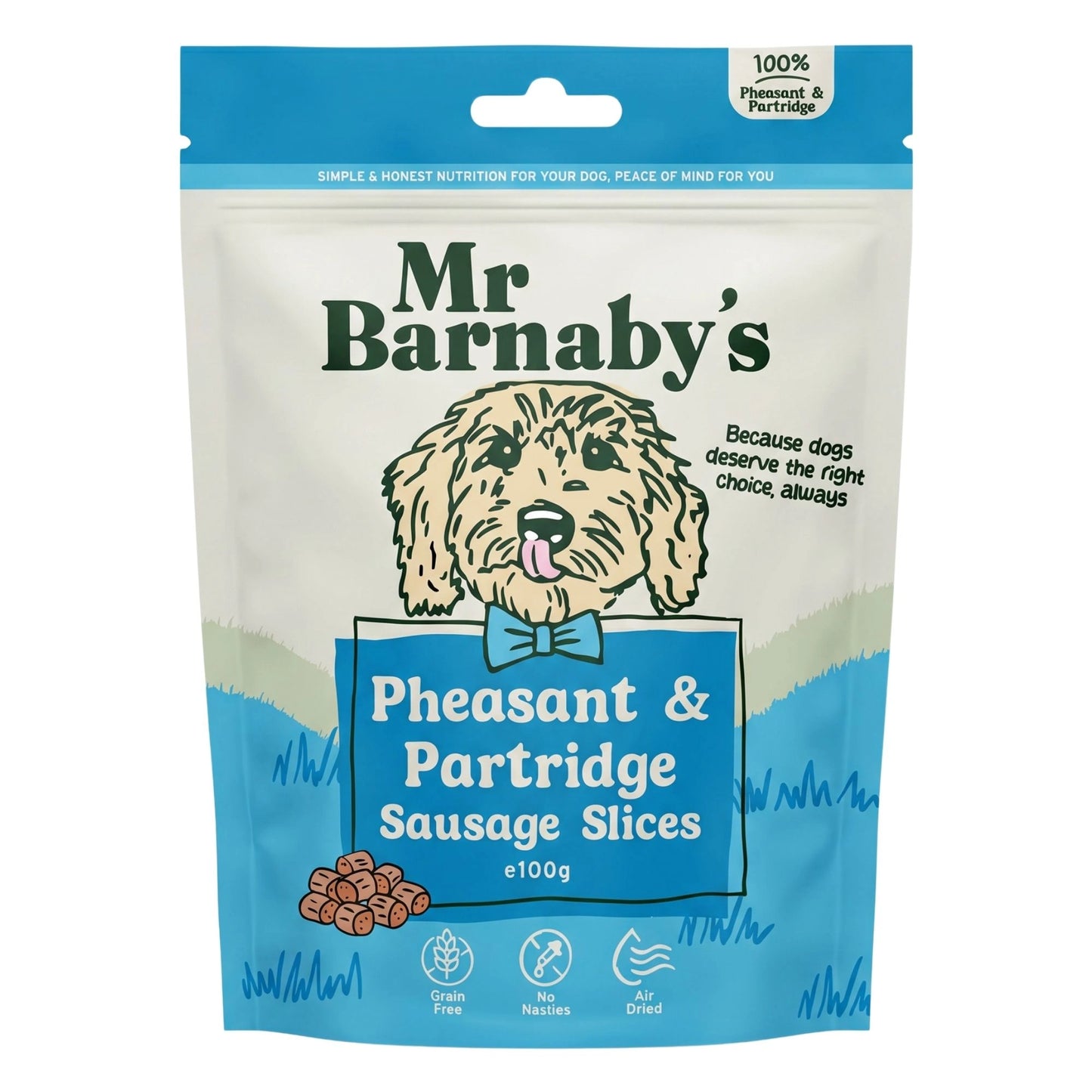 Natural Partridge & Pheasant Dog Treats – Air-Dried Slices 100g