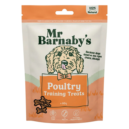 Natural Poultry Dog Training Treats – Grain-Free Bites 80g