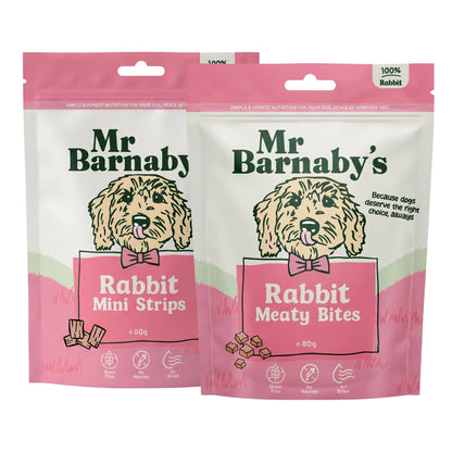 Natural Rabbit Dog Treats Bundle – Air-Dried Variety Pack