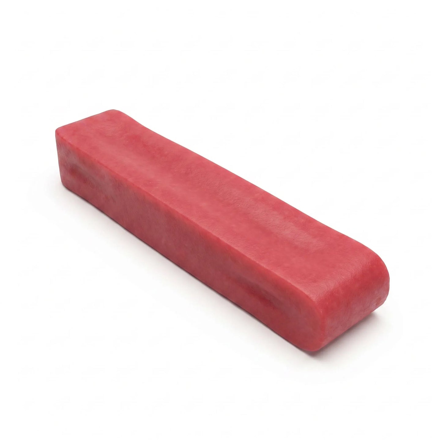 Strawberry flavour dog yak chew on a white background