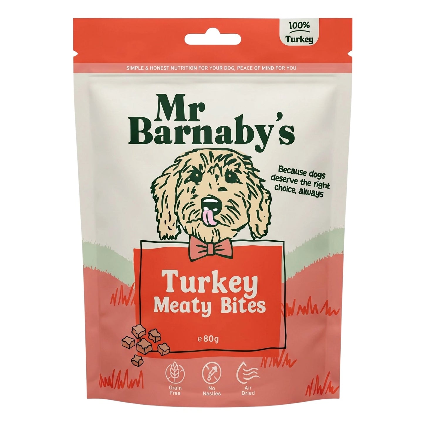Natural Turkey Dog Treats – Air-Dried Training Bites 80g