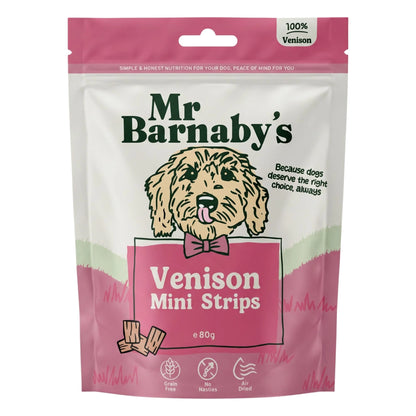 Natural Venison Dog Treats – Air-Dried Mini Strips 80g