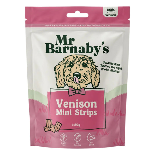 Natural Venison Dog Treats – Air-Dried Mini Strips 80g