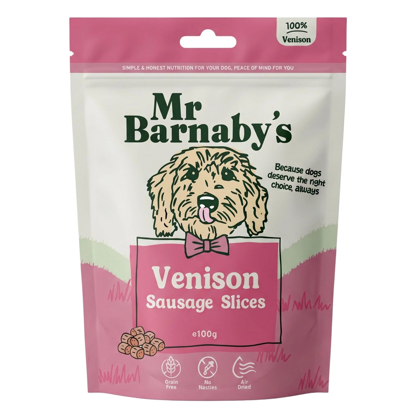 Natural Venison Dog Treats – Air-Dried Slices 100g