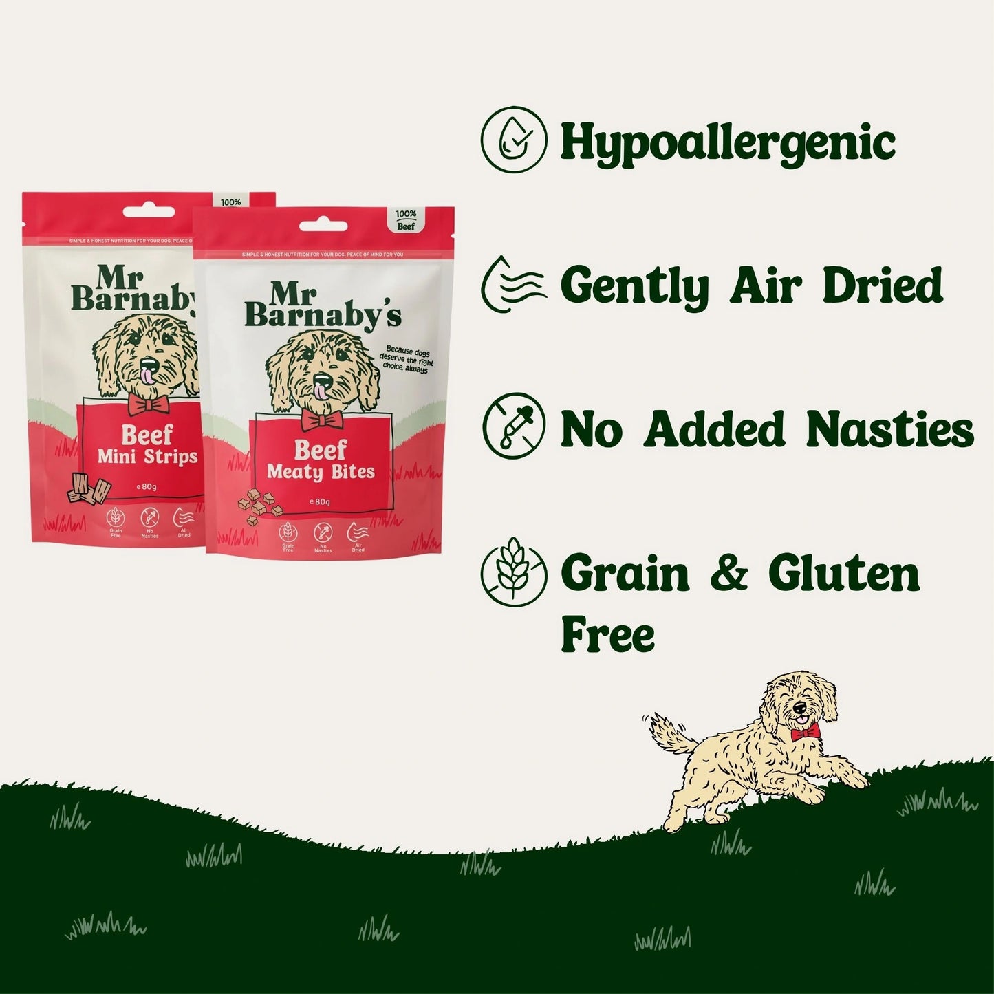 Natural Beef Dog Treats Bundle – Air-Dried Variety Pack