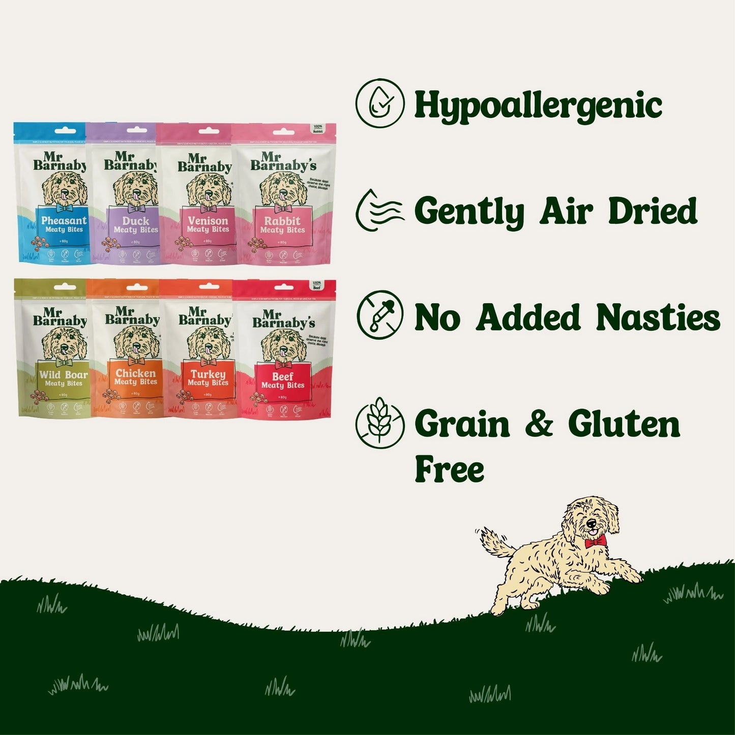 Natural Mixed Meaty Dog Treats – Air-Dried Training Bites