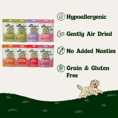 Natural Meaty Mini Strip Dog Treats – Air-Dried Training Strips