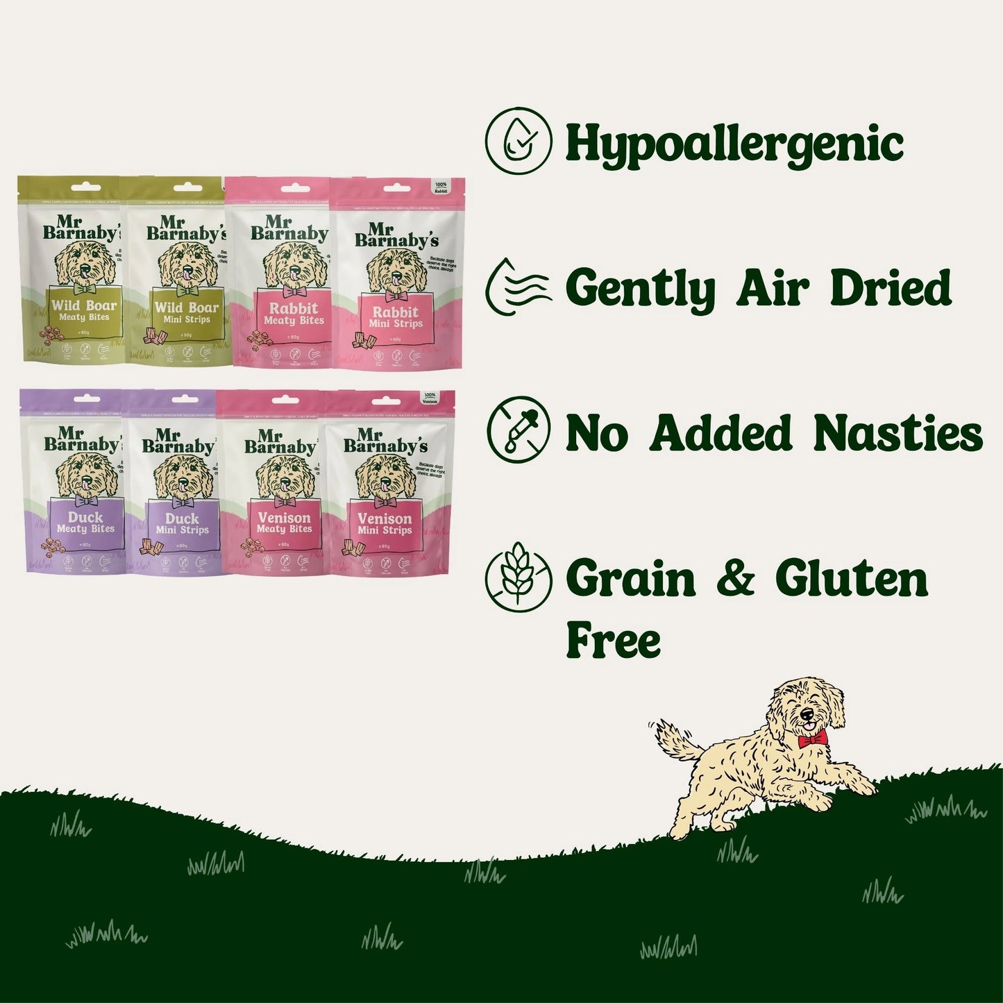 Natural Game Meat Dog Treats – Air-Dried Bites & Mini Strips