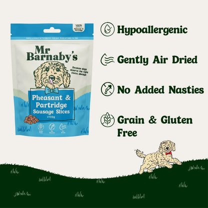 Natural Partridge & Pheasant Dog Treats – Air-Dried Slices 100g