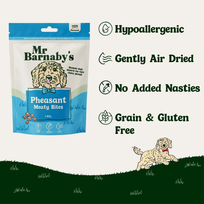 Natural Pheasant Dog Treats – Air-Dried Bites 80g