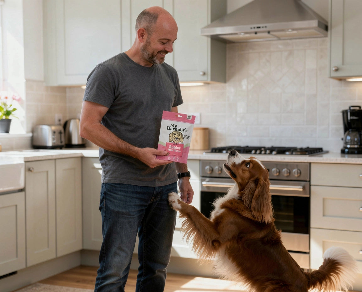 Natural Rabbit Dog Treats – Air-Dried Mini Strips 80g