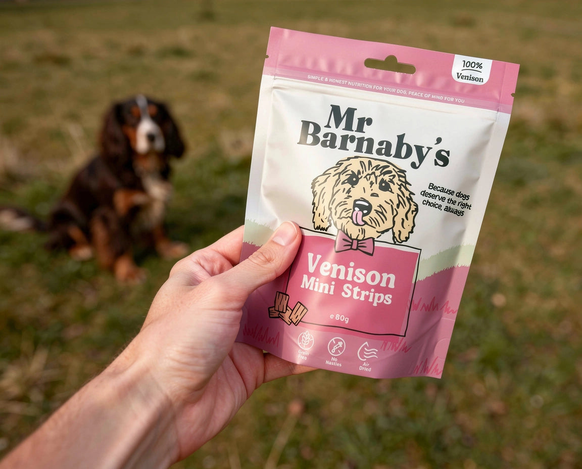 Natural Venison Dog Treats – Air-Dried Mini Strips 80g