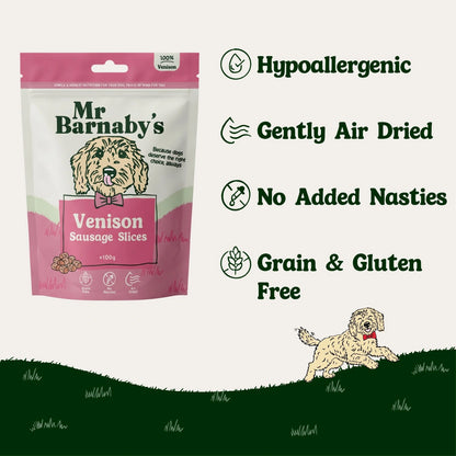 Natural Venison Dog Treats – Air-Dried Slices 100g