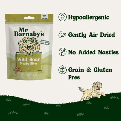 Natural Wild Boar Dog Treats – Air-Dried Training Bites 80g