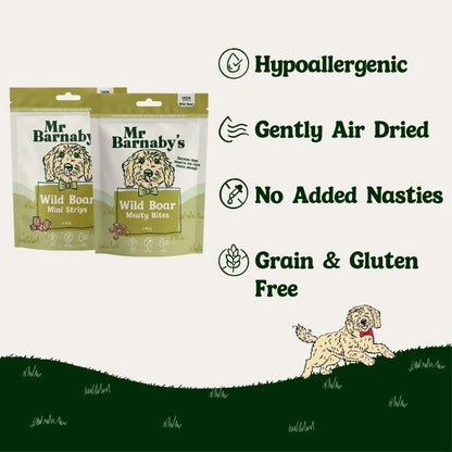 Natural Wild Boar Dog Treats Bundle – Air-Dried Variety Pack